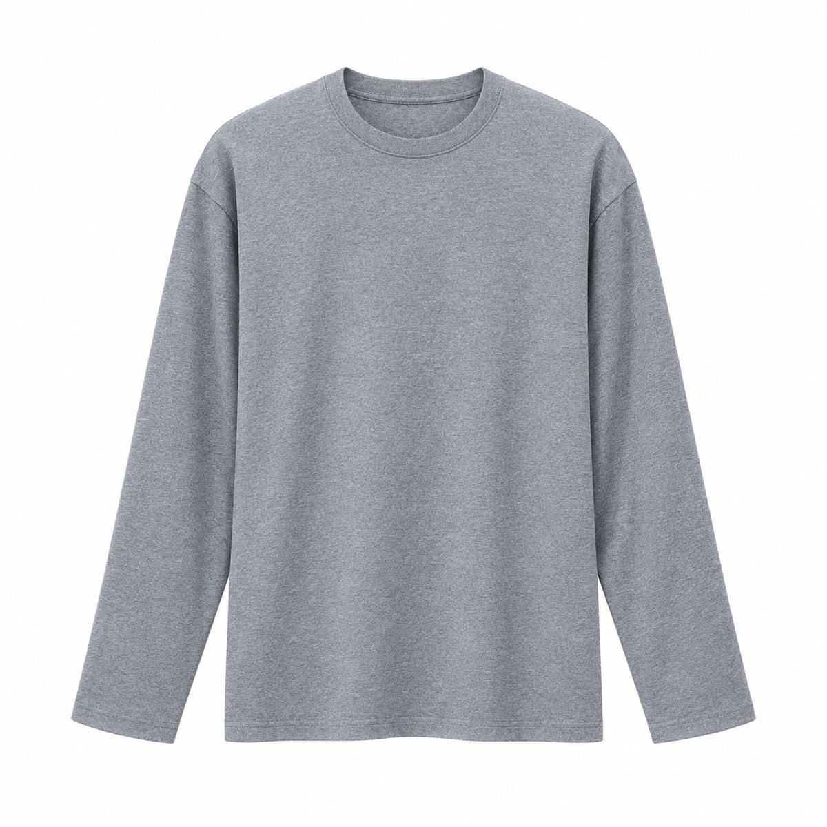 Men's Double-Knit Long-Sleeve Crewneck T-Shirt - gray product view