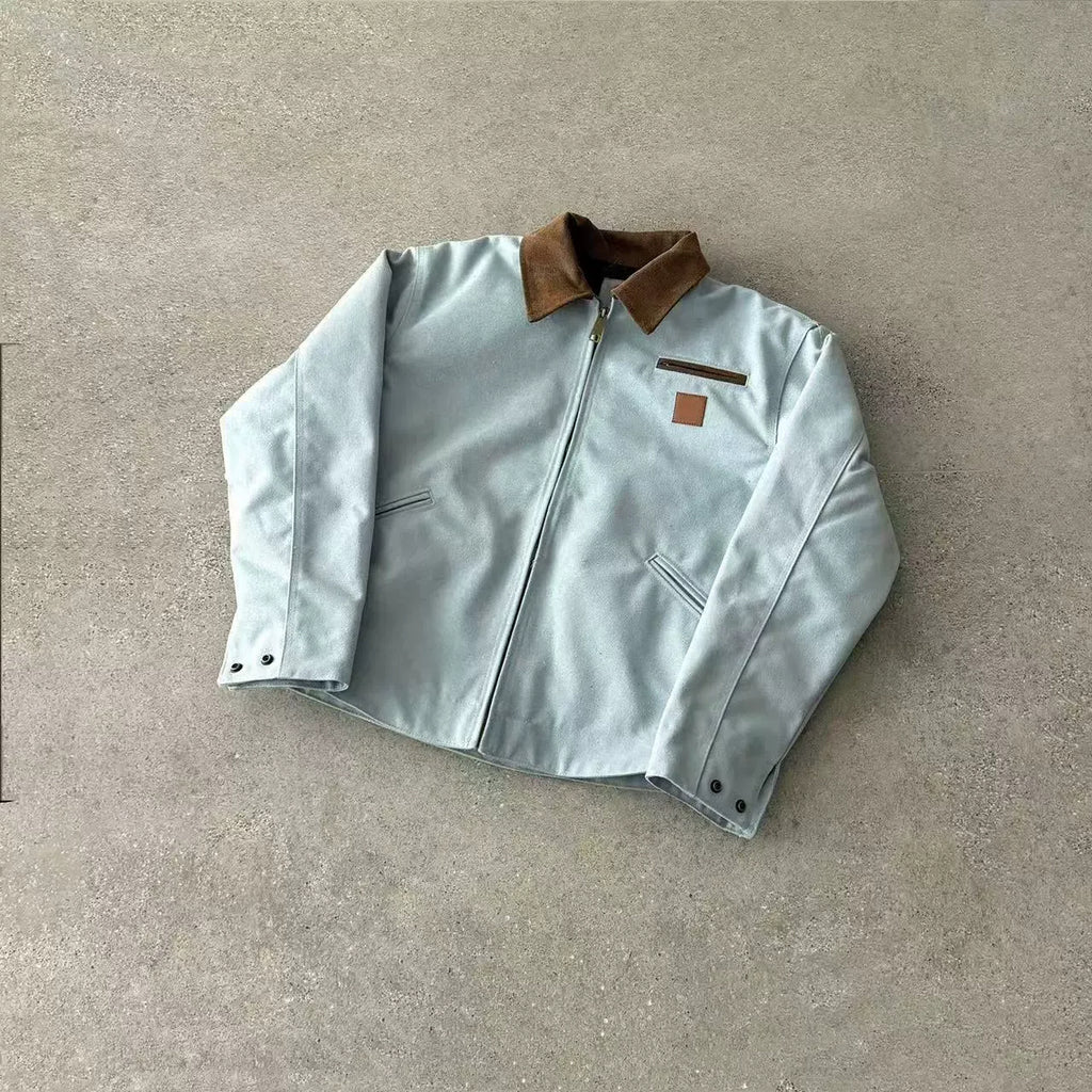 Men's Heavyweight Washed Detroit Work Jacket - light gray product view