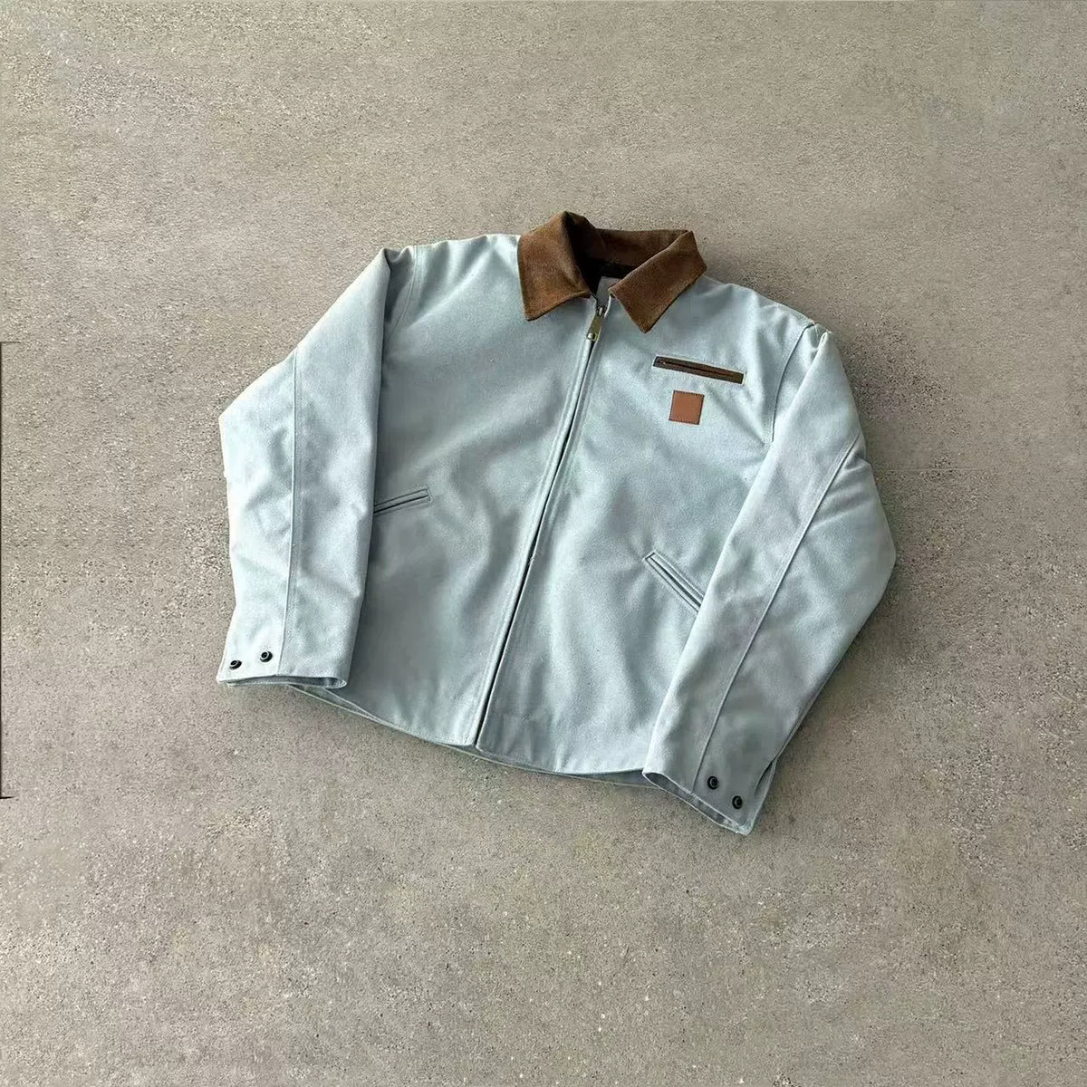 Men's Heavyweight Washed Detroit Work Jacket - light gray product view