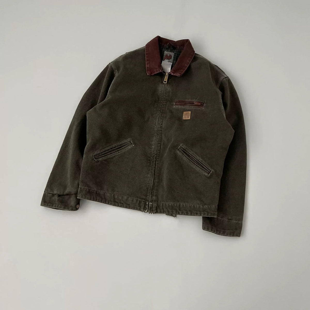 Men's Heavyweight Washed Detroit Work Jacket - dark brown product view