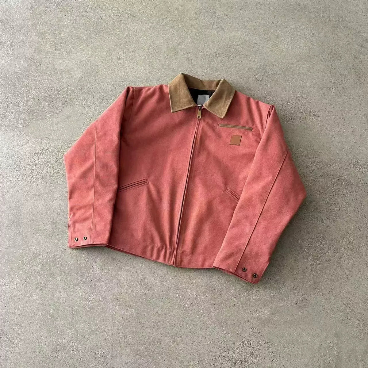 Men's Heavyweight Washed Detroit Work Jacket - pink product view