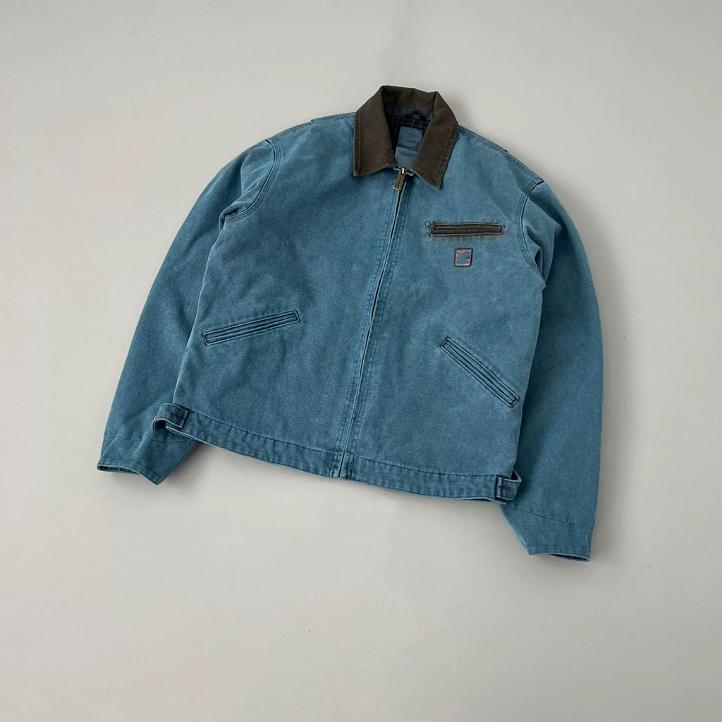 Men's Heavyweight Washed Detroit Work Jacket - blue product view