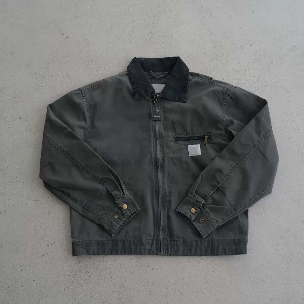 Men's Heavyweight Washed Detroit Work Jacket - black product view