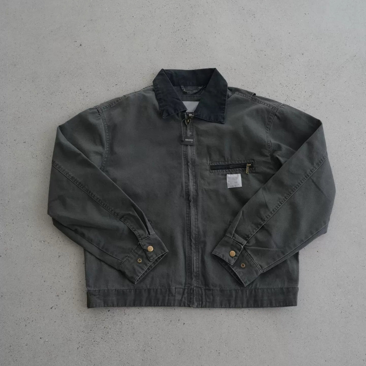 Men's Heavyweight Washed Detroit Work Jacket - black product view