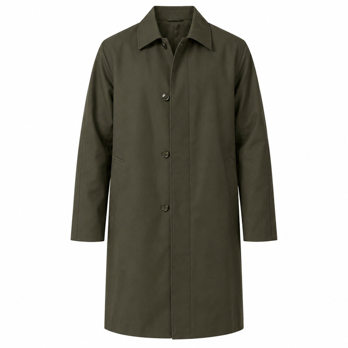 Men's Mid-Length Minimalist Commuter Coat - army green product view