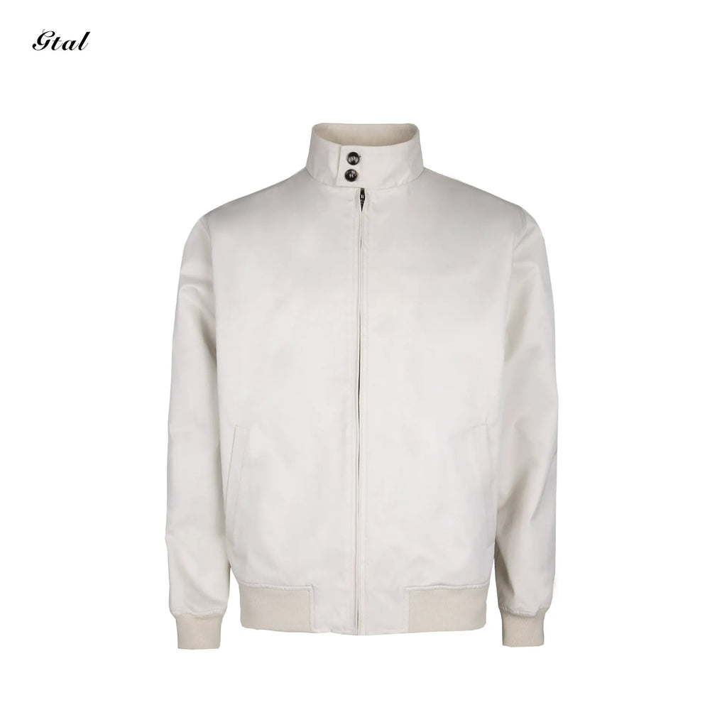 Men's Printed Stand-Collar Zip Jacket - white product view