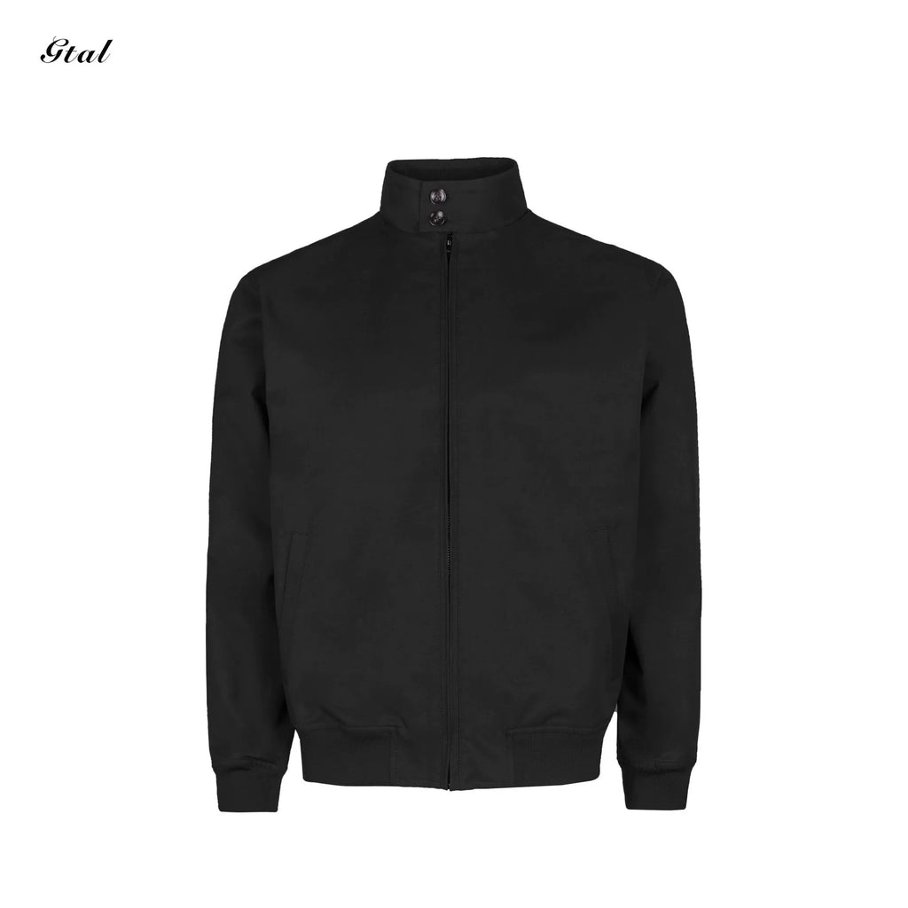 Men's Printed Stand-Collar Zip Jacket - black product view