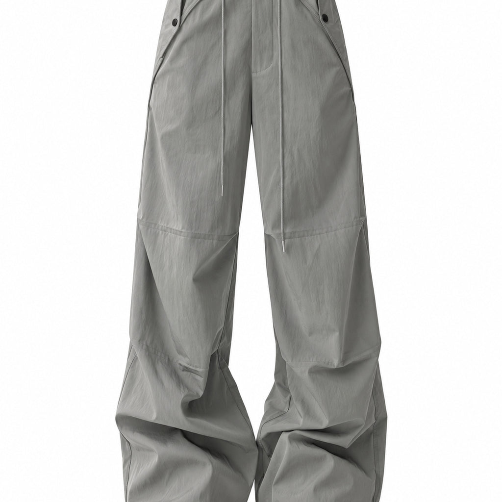 Men's Relaxed Wide-Leg Utility Pants - gray product view