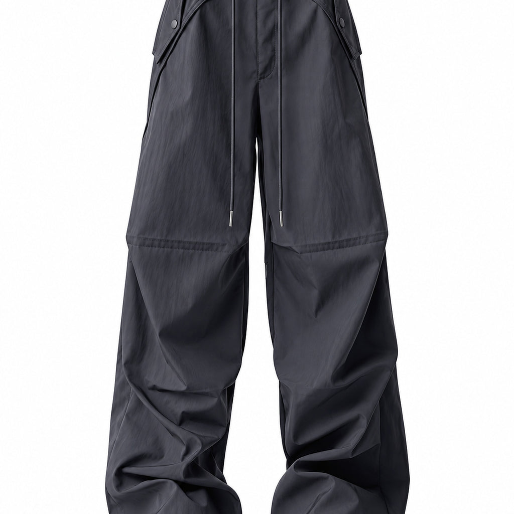 Men's Relaxed Wide-Leg Utility Pants - charcoal product view