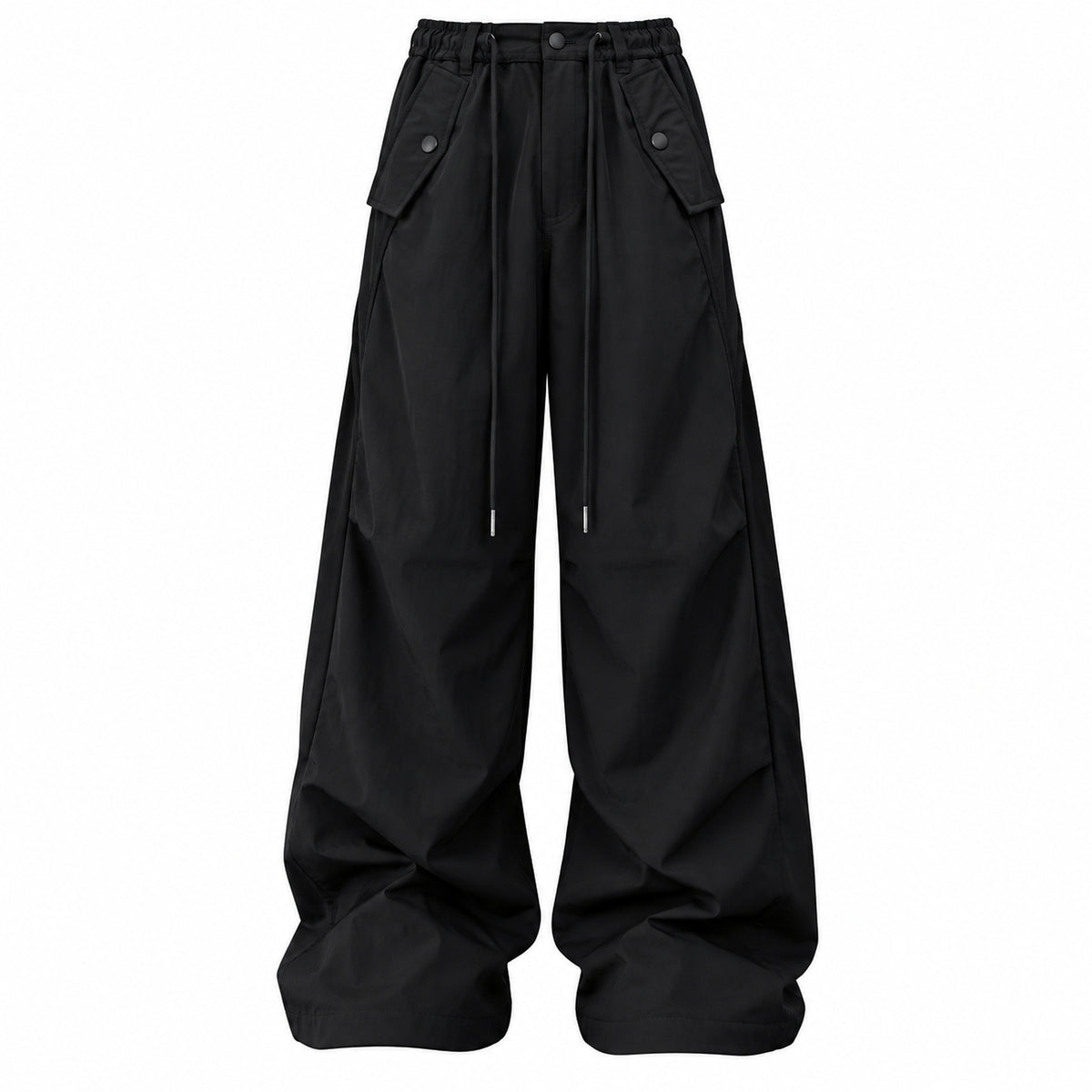 Men's Relaxed Wide-Leg Utility Pants - black product view