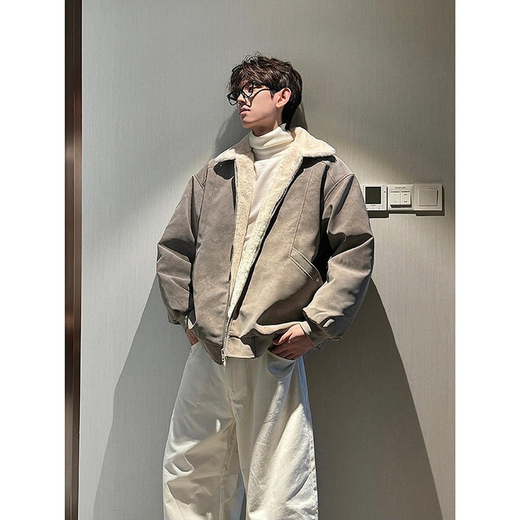 Men's Boxy Faux-Suede Shearling-Collar Puffer Jacket - original product reference 3
