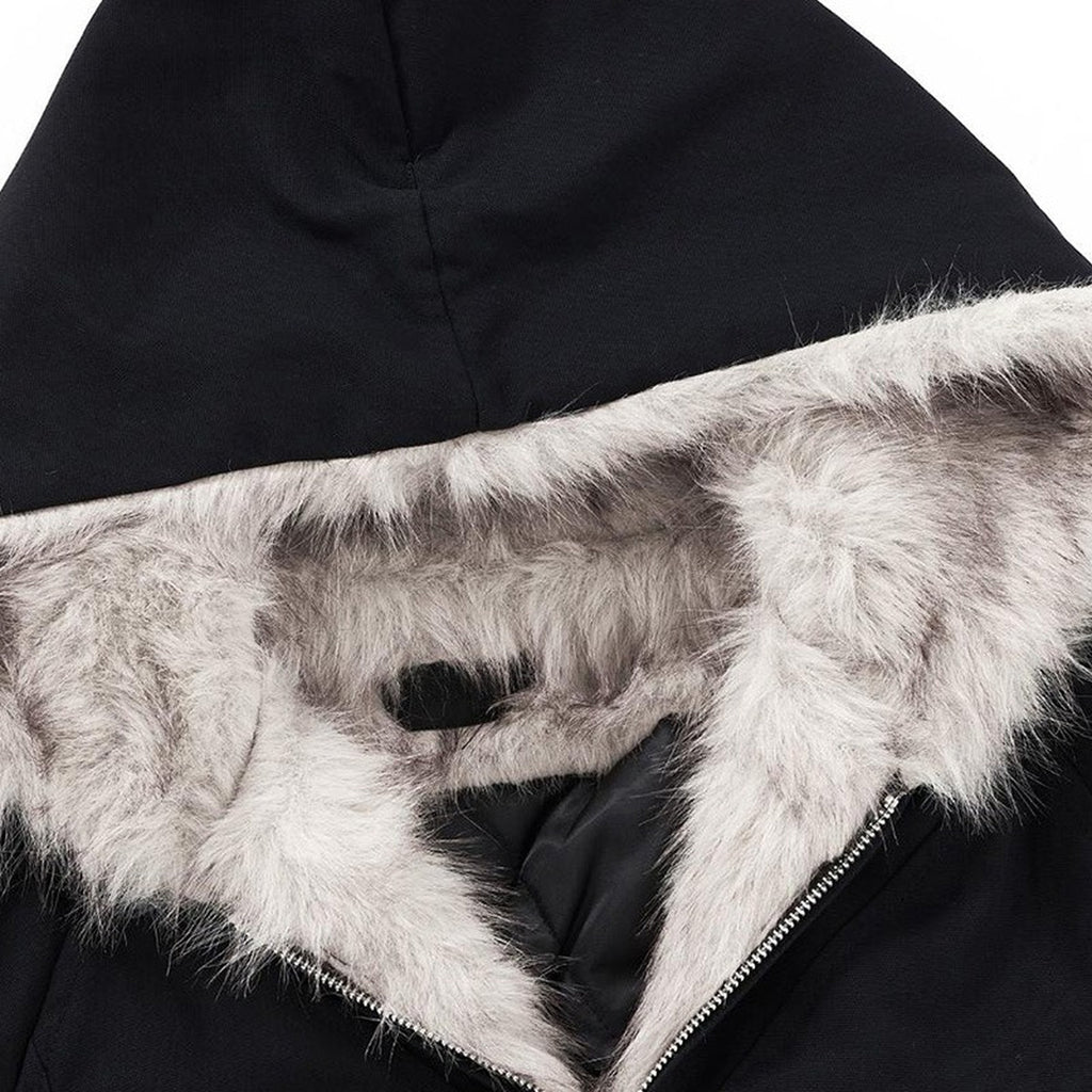 Men's Cropped Shearling-Trim Hooded Puffer Jacket - original product reference 1