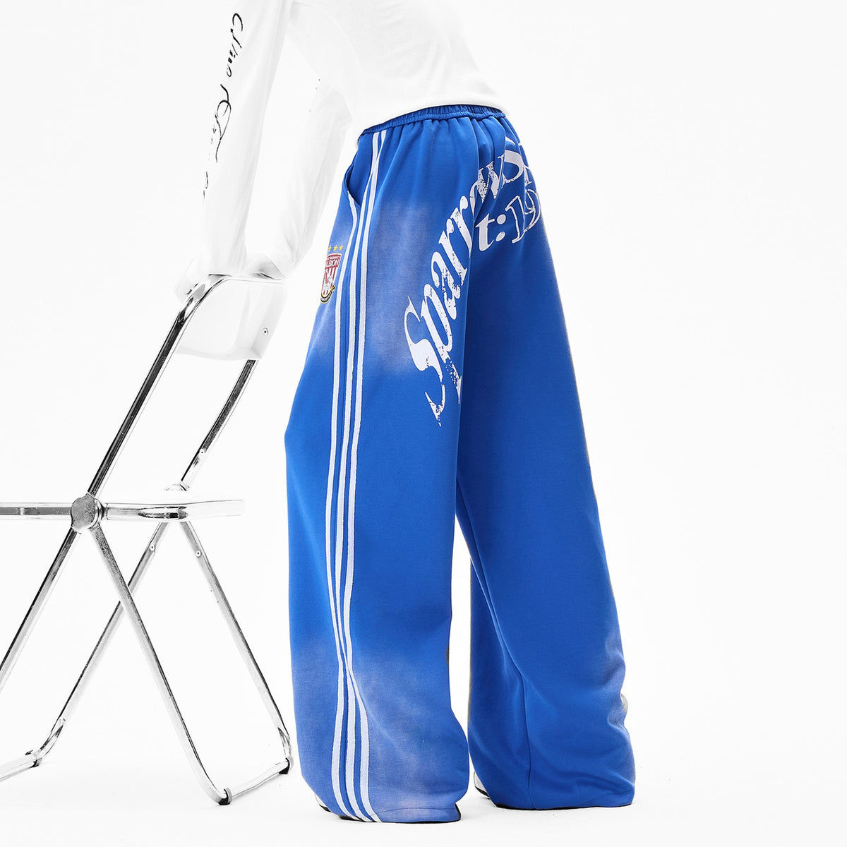Men's Letter-Print Side-Stripe Wide-Leg Track Pants - original product reference 1