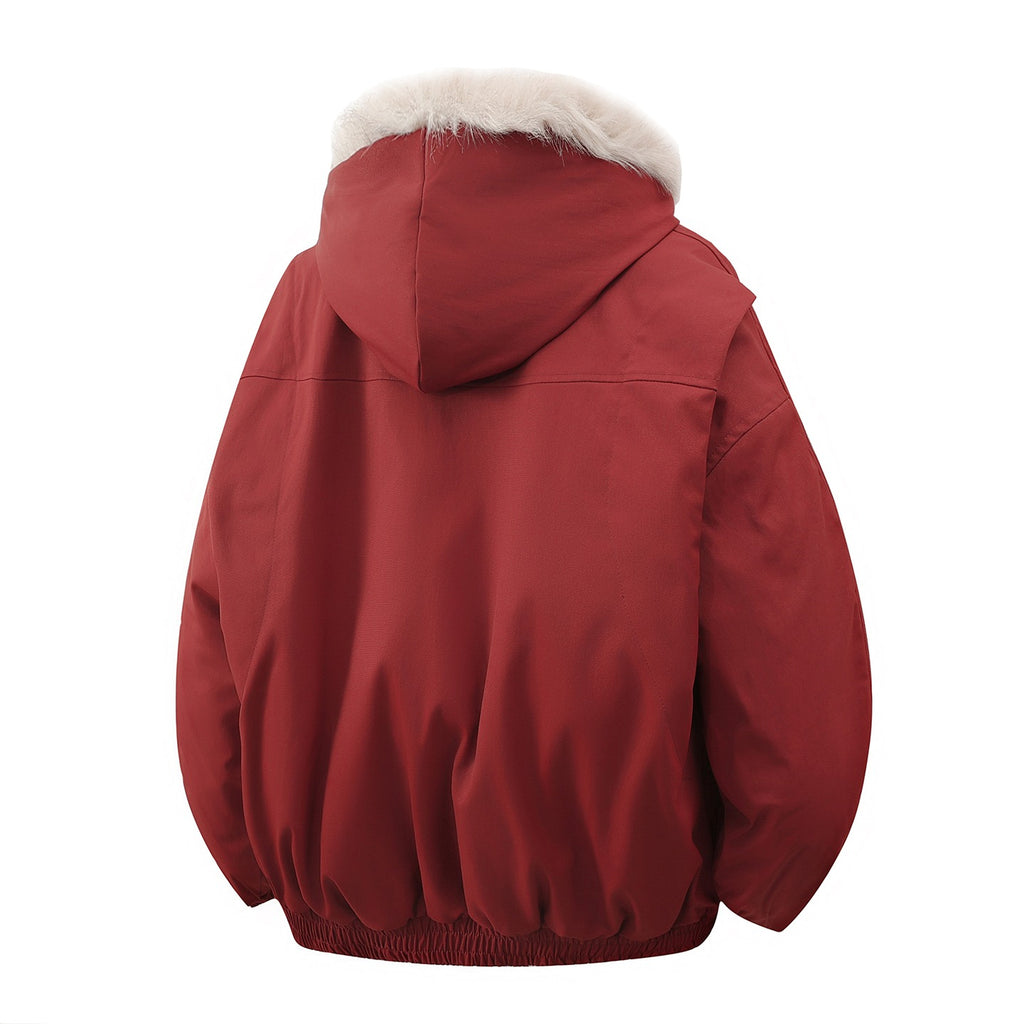 Men's Long-Pile Fleece-Trimmed Hooded Jacket - original product reference 2