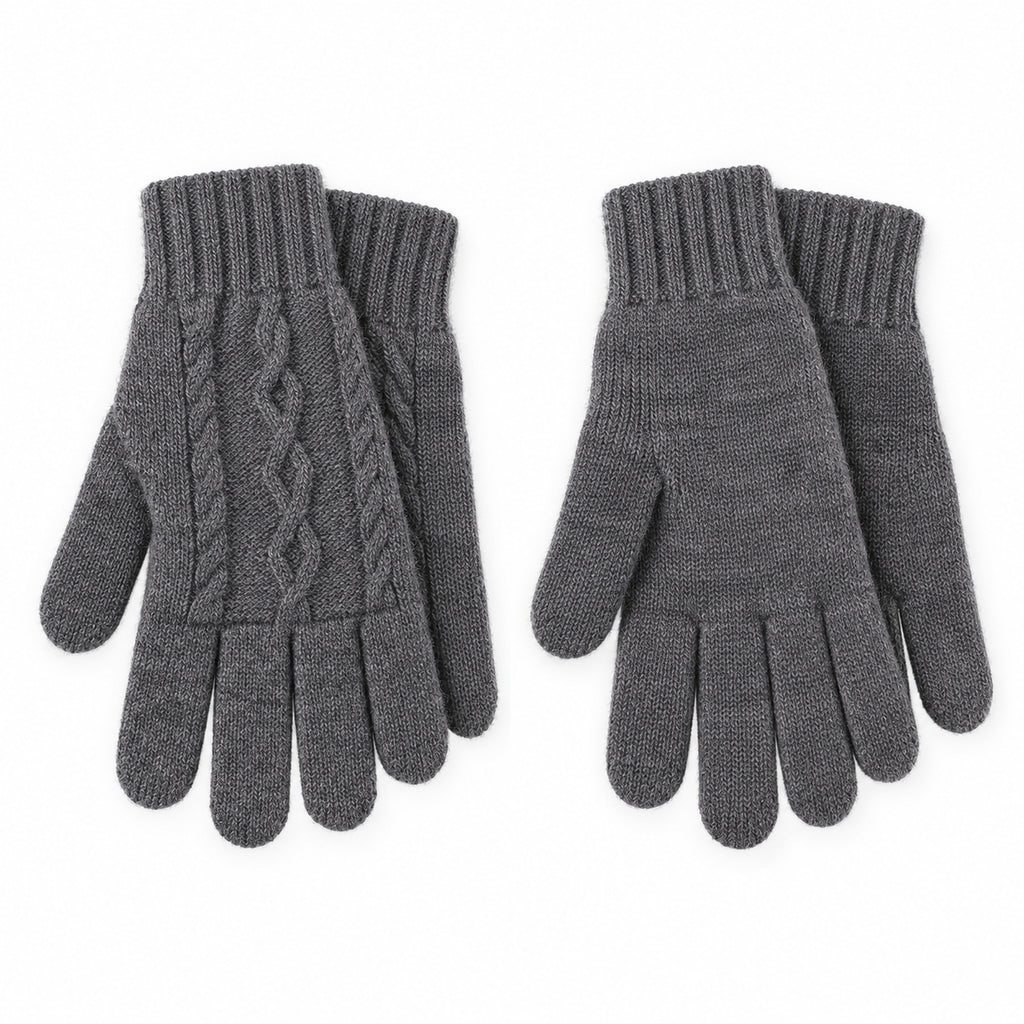 Men's Pure Wool Ribbed Knit Gloves - product view