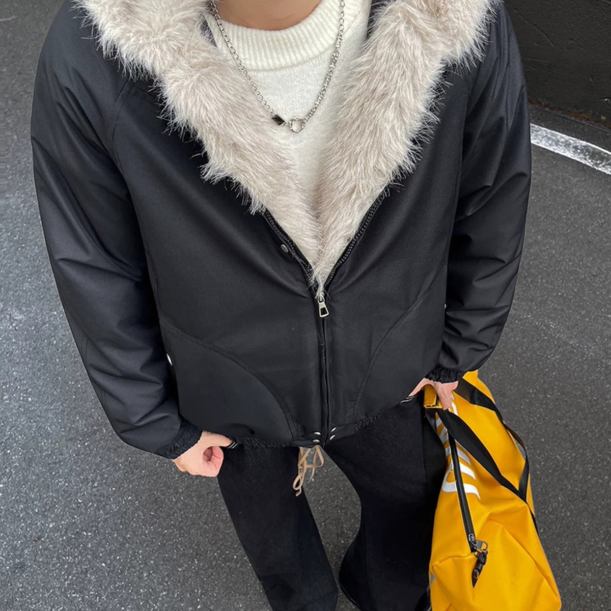 Men's Shearling-Lined Hooded Puffer Jacket - original product reference 2