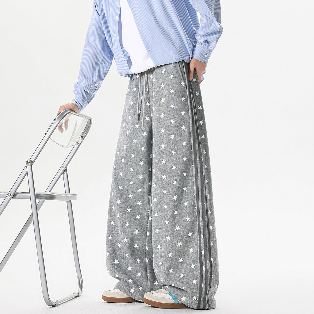 Men's Star-Print Side-Stripe Wide-Leg Sweatpants - original product reference 2