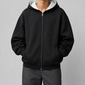 VAREN FORM Reversible Heavyweight Zip Hoodie Jacket black grey model front