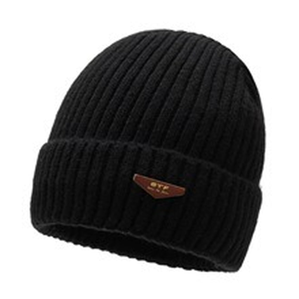 Unisex Fleece-Lined Winter Beanie - black product view