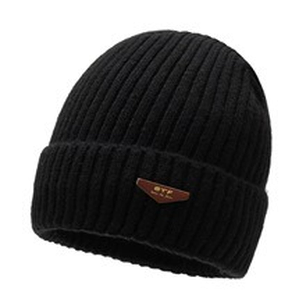 Unisex Fleece-Lined Winter Beanie - black product view