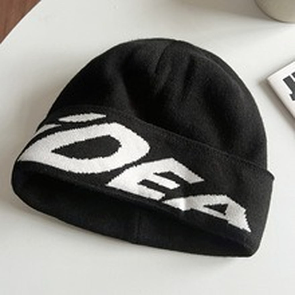 Unisex Ribbed Outdoor Knit Beanie - black product view