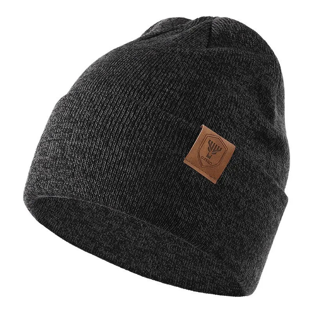 Unisex Solid Ribbed Cuff Beanie - charcoal product view