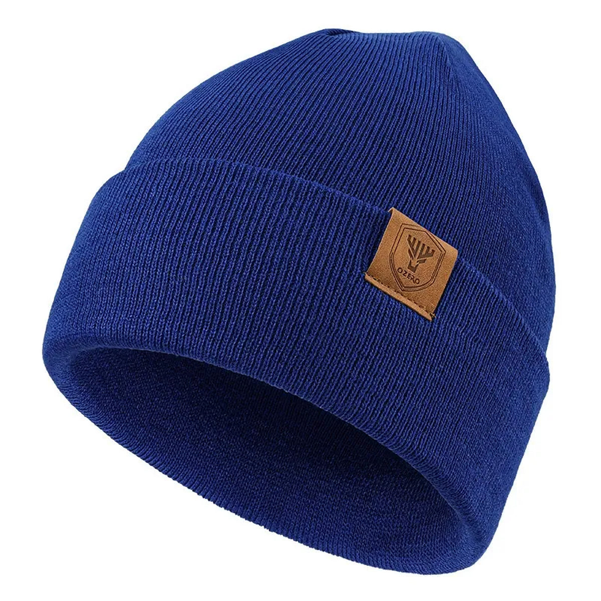 Unisex Solid Ribbed Cuff Beanie - blue product view