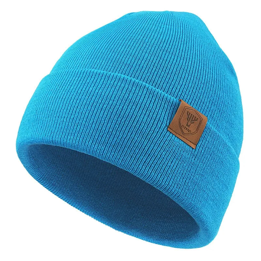 Unisex Solid Ribbed Cuff Beanie - teal product view