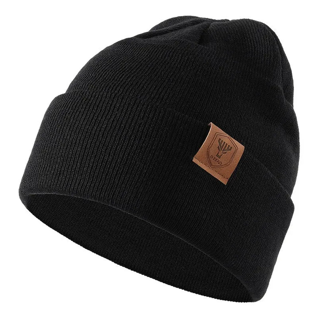 Unisex Solid Ribbed Cuff Beanie - black product view