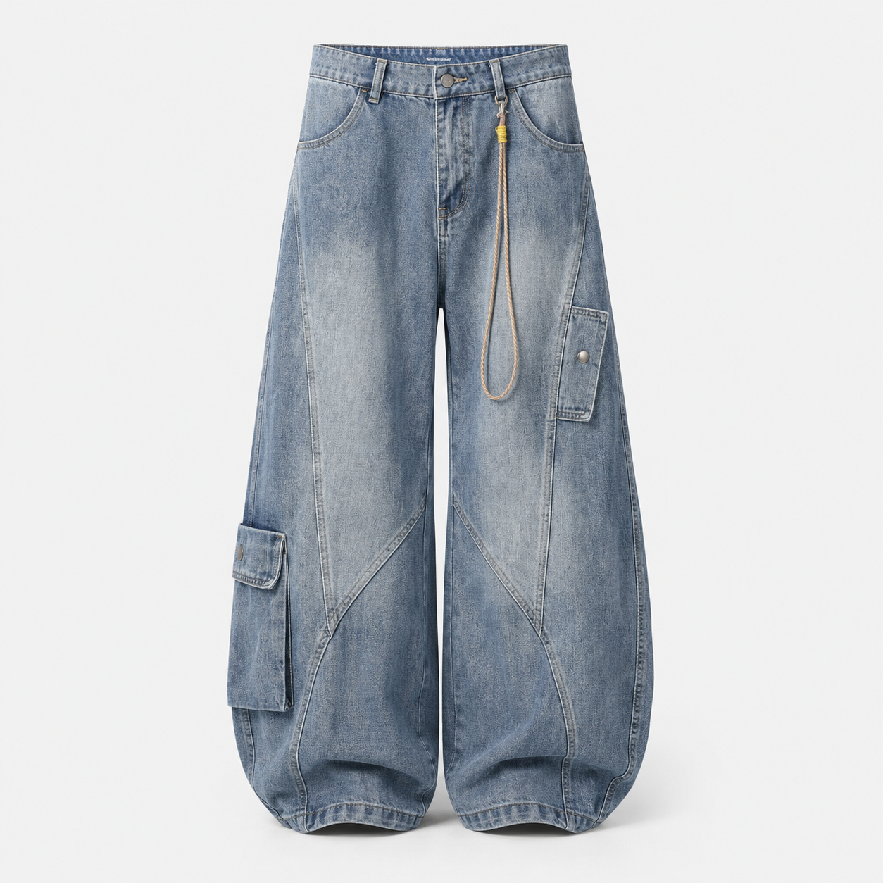 VAREN FORM Utility Pocket Wide-Leg Jeans blue wash product front