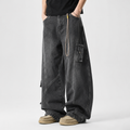 VAREN FORM Utility Pocket Wide-Leg Jeans washed black model front