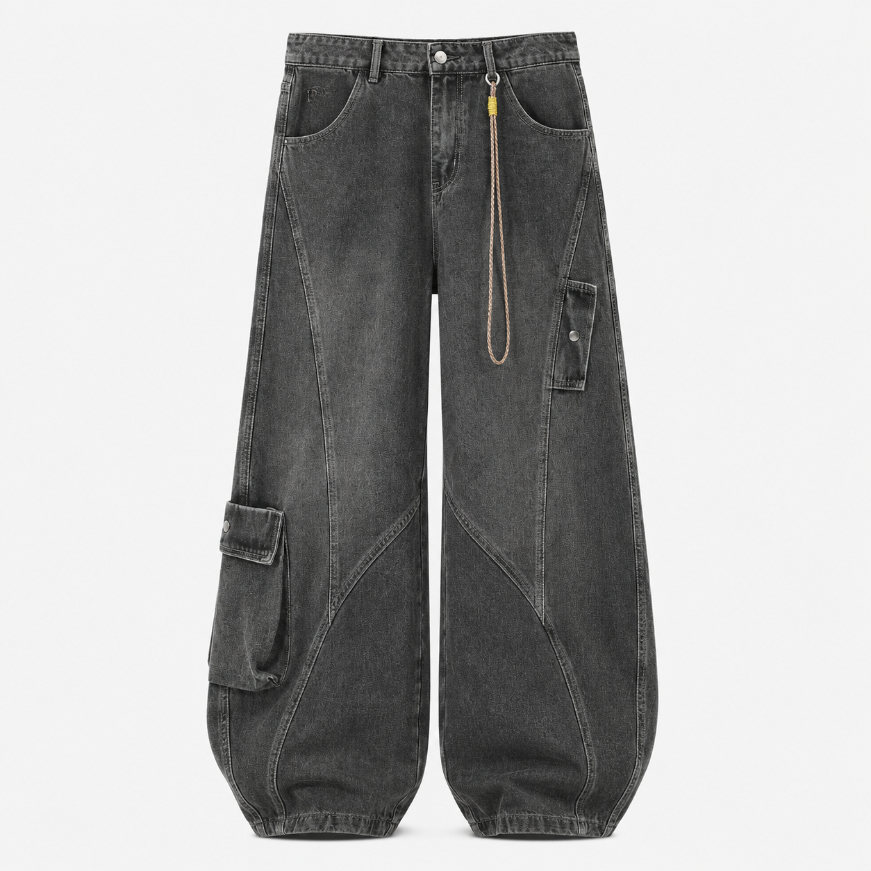 VAREN FORM Utility Pocket Wide-Leg Jeans washed black product front
