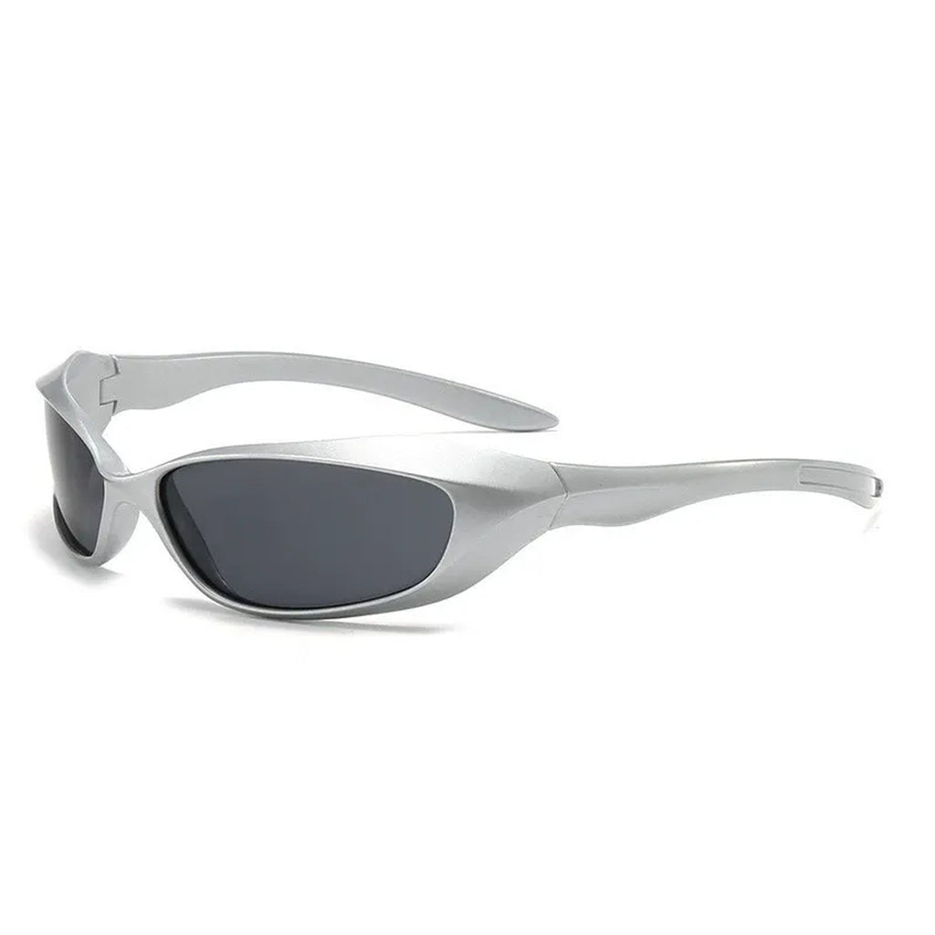 Wraparound Punk Sport Sunglasses - silver product view