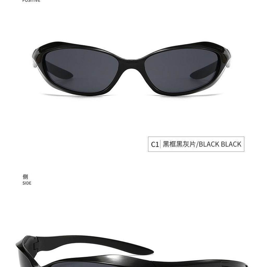 Wraparound Punk Sport Sunglasses - black product view
