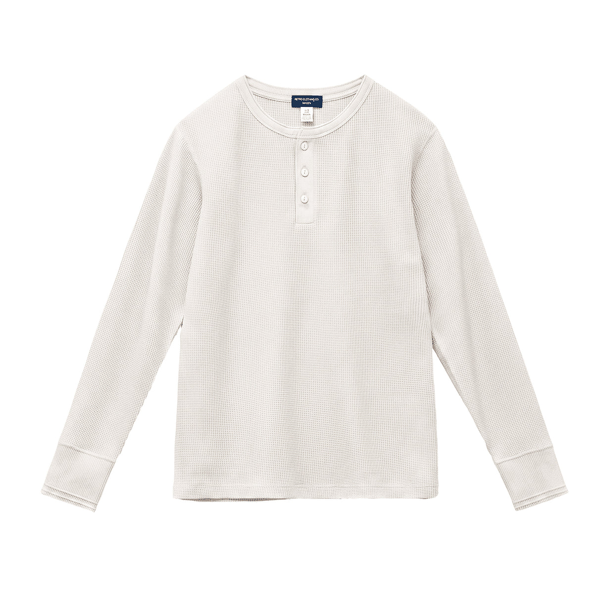 Men's Heavyweight Waffle-Knit Henley Long-Sleeve Tee - product view