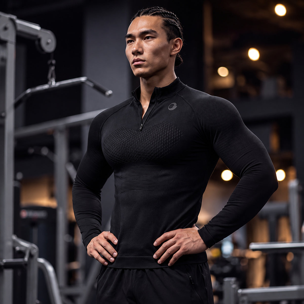 Men's Mock-Neck Long-Sleeve Training Top - product view