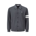 Men's Sailboat-Embroidered Striped Knit Cardigan - product view