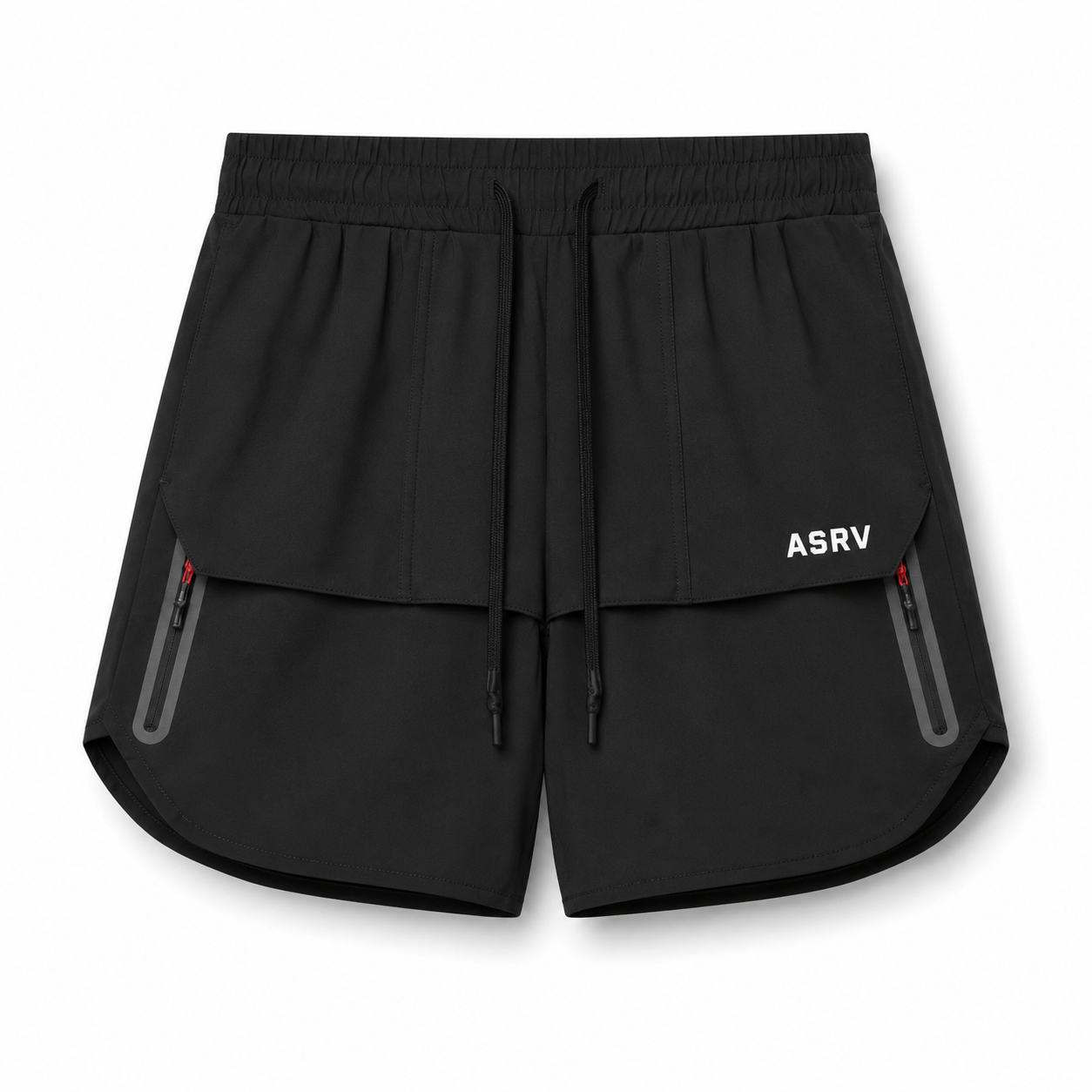 VAREN FORM Zip Pocket Quick-Dry Training Shorts in Black for men's gym and streetwear