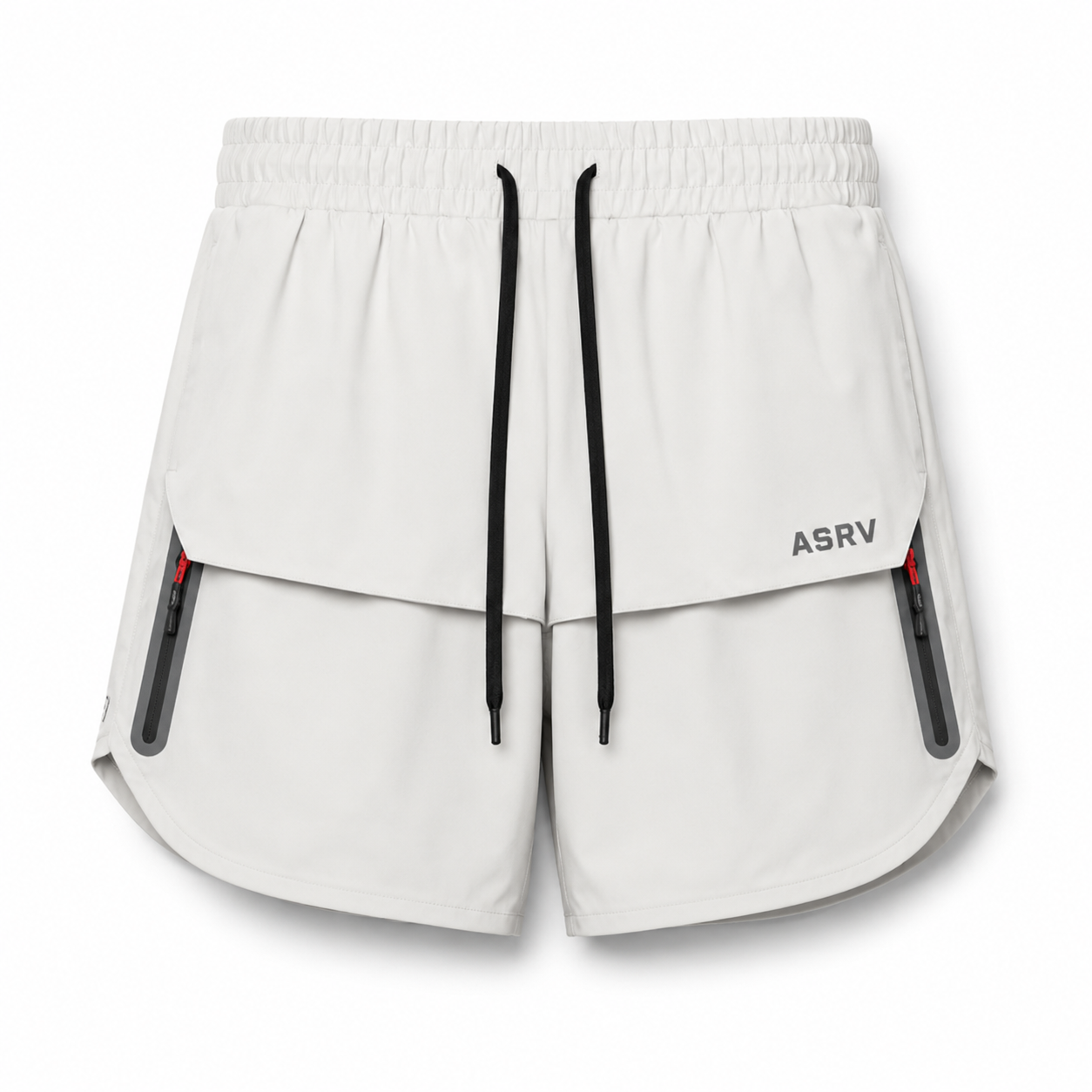 VAREN FORM Zip Pocket Quick-Dry Training Shorts in White for men's gym and streetwear
